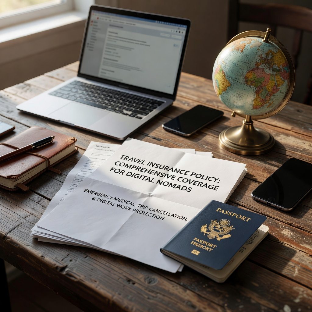 Travel insurance and visa documents